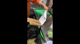 This guy shows off a cool trick removing spilled chili sauce