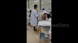 Fearful-looking Dummy Amuses Medical Students in Jinan, China