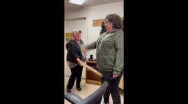 Unrestrained laughter fills the room as coworkers try out HILARIOUS TikTok trend