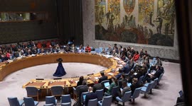 Ambassador Vassily Nebenzia of Russia speaks before vote on resolution put forward by US at SC meeting at UN Headquarters