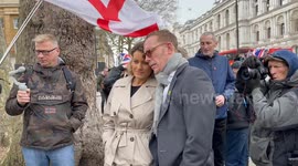 Laurence Fox and partner join protest 