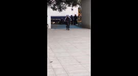 Front wheel unexpectedly falls off as man showcases wheelie skills in China