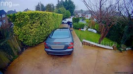 Dad falls off wheelie bin and into bushes - while trying to change batteries