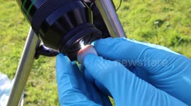 TV Astronomer shows dangers of staring at the sun - using burning eye