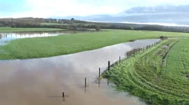 Floods in Cornwall today at 0800 at Wadebridge in North Cornwall at Amble bridge