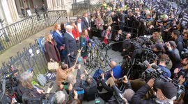 The scene outside of the Royal Courts of Justice in the ongoing case of Wikileaks founder Julian Assange