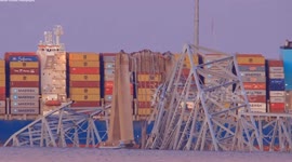 Video shows Baltimore bridge wreckage after container ship crashed into it