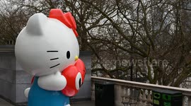 Close up of Hello Kitty, Somerset House, London, United Kingdom
