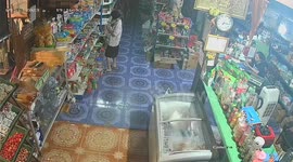 Schoolgirl trips over pet dog sitting in shop