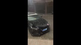 Vehicles in China’s Yiwu City damaged by sudden hailstones