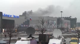 Rescuers retreat from the concert attack site after confirming no more buried victims in Moscow