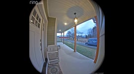 Amazon Delivery Driver Shows Off For Doorbell Camera