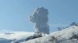 Russia's Ebeko volcano spews ash 3,000 meters high