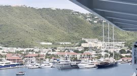View of Charlotte Amalie, St. Thomas, USVI from Cruise Ship Balcony