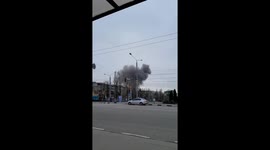 The first seconds after being hit by the UMPB D-30 SN aerial bomb in Kharkov  These aerial bombs are the most non-precision weapons. Only Russians can hit the city with such bombs.