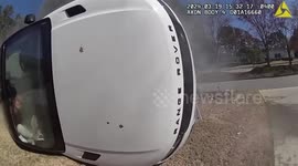 Police save woman from car crash fire in Georgia