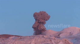 Volcano Ebeko spews ash from 3,000 metres above sea level in Kurily