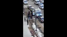 Moscow terror suspects brought to scene, one in wheelchair