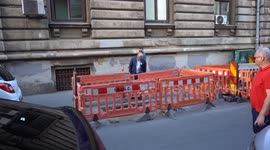Catalin Cirstoiu, PSD-PNL joint candidate for Bucharest Mayor in the street of Bucharest, Romania
