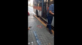 Clever can crusher uses bus to flatten recycling haul