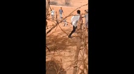 Indian journalist pins attacking leopard down in show of extraordinary strength and bravery