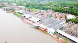 Check out this town in Vietnam where red brick production is booming