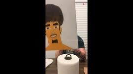 Canvas laughter: Couple exchanges their portrait on date night