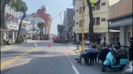 Buildings tilt precariously over roads after Taiwan shook by deadly earthquake