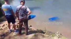 Two plastic drums with dead bodies inside found floating in river in the Philippines