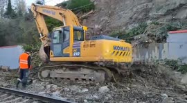 Landslide Blocks Railway In Sochi, Russia