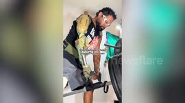 Ex-marine who lost his arm in Afghanistan gets superhero-like prosthetic - which allows him to lift up to 400 lbs