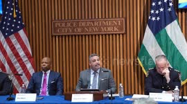 Police Commissioner Edward Caban Speaks During a Briefing with Police Brass on Crime Statistics for March Month