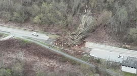 Dramatic Drone Footage Reveals WV Route 2 Chaos and Cleanup Efforts in Wheeling, USA