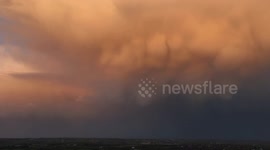 Mammatus Clouds At Sunset During Storm Kathleen By Drone