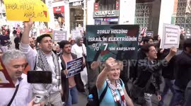 Police attacked pro-Palestinian activists' march in Istanbul, Turkey