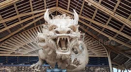 200kg Realistic Bamboo Dragon 'Floating' at temple in Malaysia