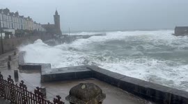 Breathtaking video captures storm Kathleen's fury: Porthleven battling massive waves