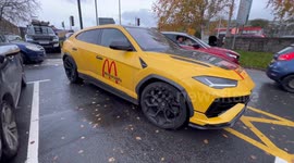 You Tube sensation Mark Mccann on his McDonald’s challenge in Wales in his Lamborghini Urus.