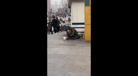 Homeless Man Lovingly Dresses Up His Puppy as Street Icon in China