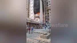 A fire broke out in two flats in Jaipuria Sunrise Greens Apartment in Indirapuram, Ghaziabad India