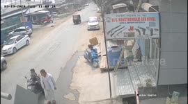 Tyre blast while driving on bumpy roads in Imphal, Manipur, India