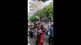 20 people save the car near the house on fire in Ho Chi Minh City Vietnam