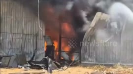 A massive fire broke out in a warehouse in South India ,No casualty