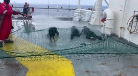 Ship's new crew celebrate crossing the equator for the first time