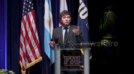 Javier Milei gave a speech at a university in Florida, USA