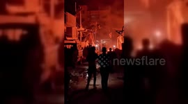 Israeli warplanes hit a Palestinian home in Deir al-Balah, central Gaza