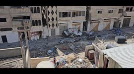 Major damage to a Red Cross center in the city of Khan Yunis, Gaza