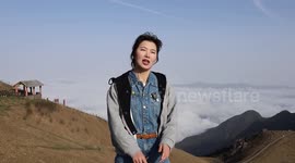 Mountain in E China attracts outdoor lovers, young people