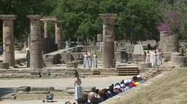 Paris 2024 Olympics flame lighting rehearsal held at Ancient Olympia