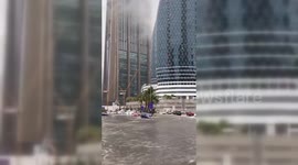 Floods in Dubai, UAE due to the heavy rain